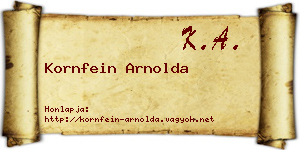Kornfein Arnolda névjegykártya